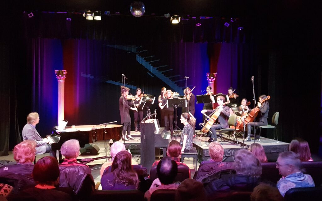 The orchestra supporting the Bergman Duo at Maury Young Arts Centre, February 2020